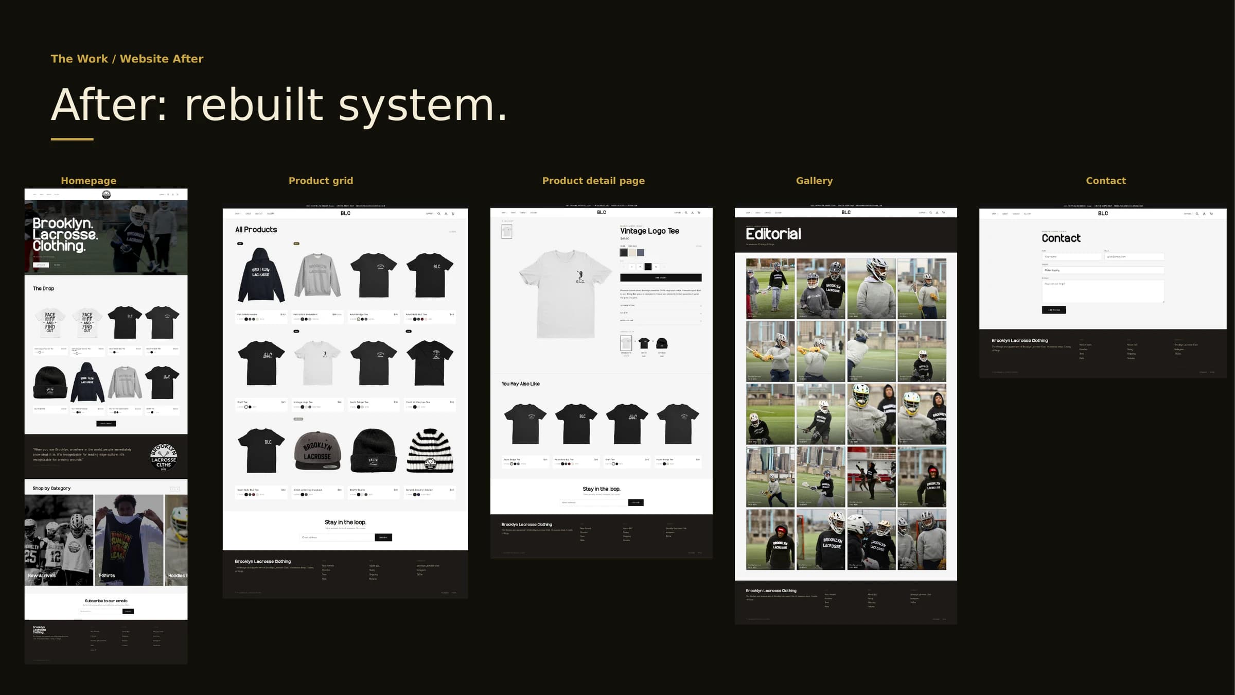 Brooklyn Lacrosse Clothing storefront after the redesign